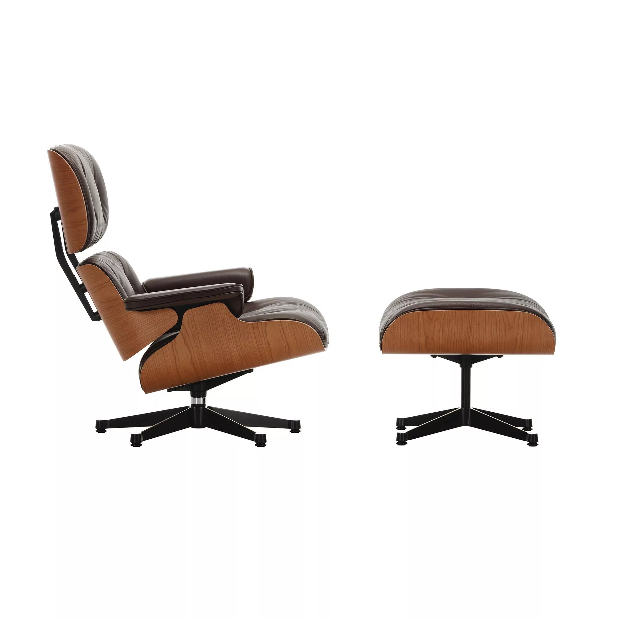 Vitra - Eames Lounge Chair Sessel & Ottoman - chocolate/Sitzfläche Leder Na günstig online kaufen