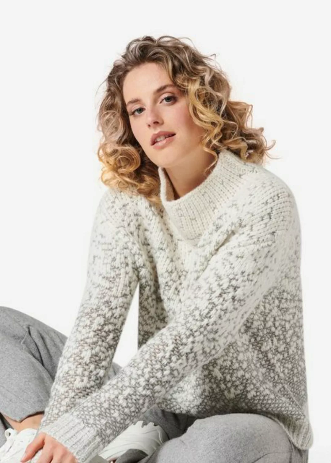 eve in paradise Strickpullover Pia mit wunderschönem Schneegestöber-Muster günstig online kaufen