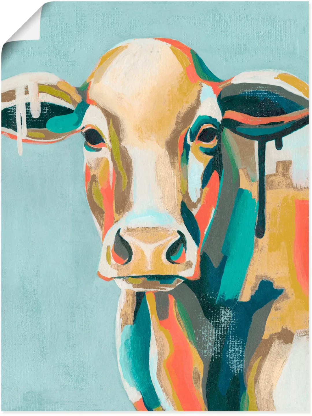 Artland Wandbild »Bunte Kühe I«, Haustiere, (1 St.), als Leinwandbild, Post günstig online kaufen