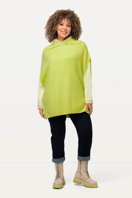 Ulla Popken Pullunder Pullunder Rippstrick oversized Strickkragen günstig online kaufen