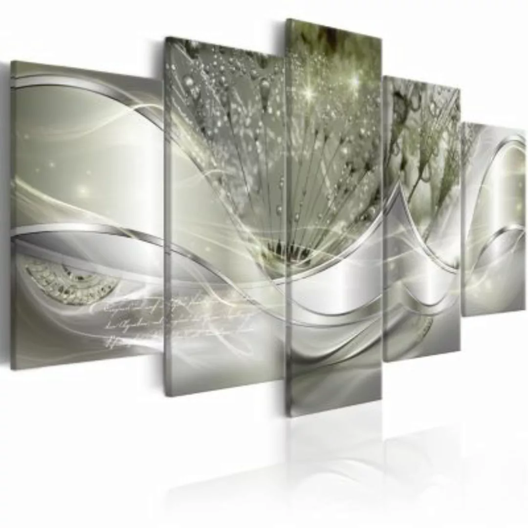 artgeist Wandbild Sparkling Dandelions (5 Parts) Green Wide silber-kombi Gr günstig online kaufen