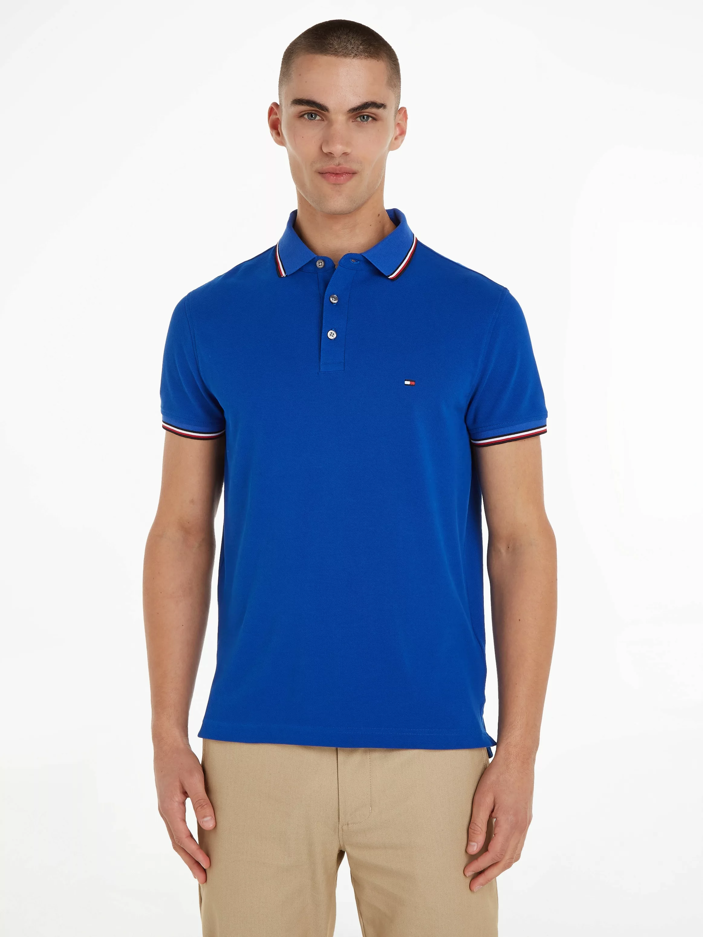 Tommy Hilfiger Poloshirt 1985 RWB TIPPED SLIM POLO mit TH-Farben an Ärmel u günstig online kaufen