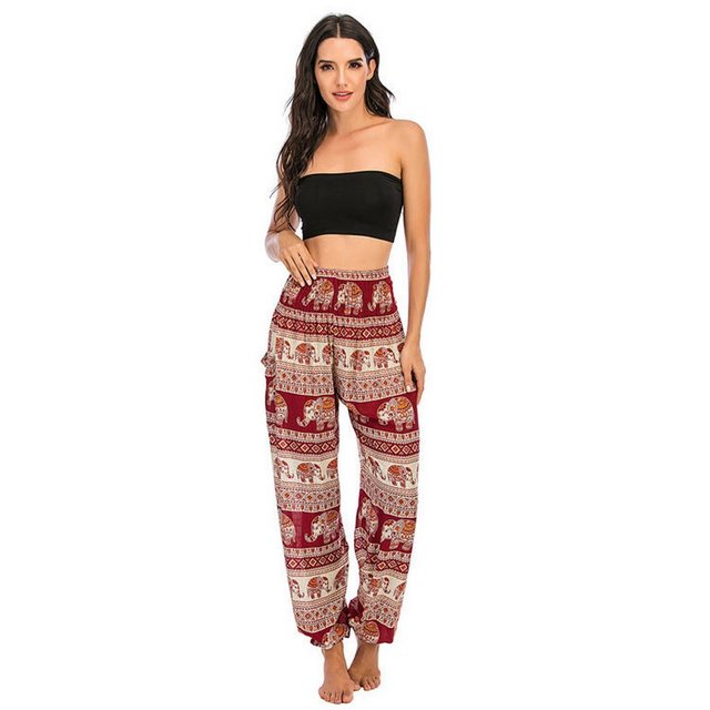 YRIIOMO Loungepants Bohemian Freizeit Weitrock Hose, Sommerhose günstig online kaufen