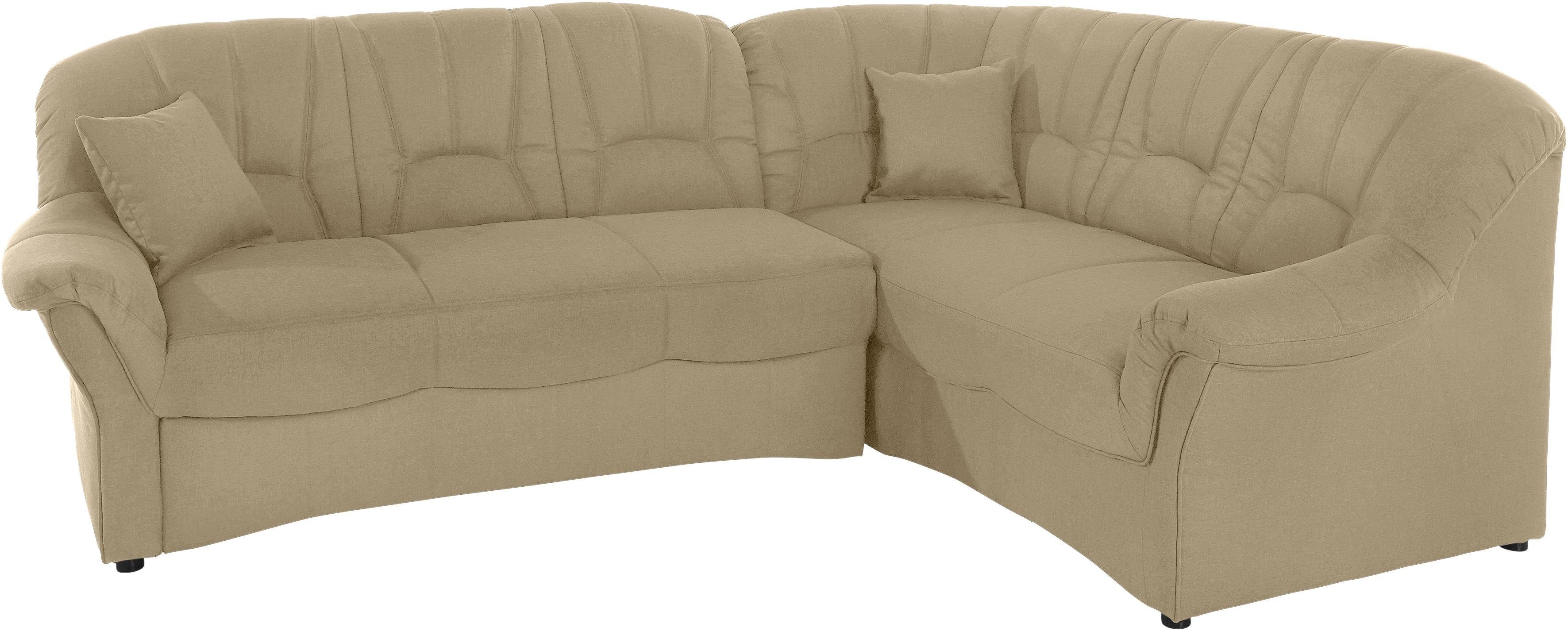 DOMO collection Ecksofa "Bahia, zeitlos und elegant, bequeme Armlehnen, L-F günstig online kaufen