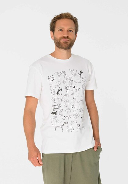 Herren Print T-shirt Dogs Aus Biobaumwolle günstig online kaufen