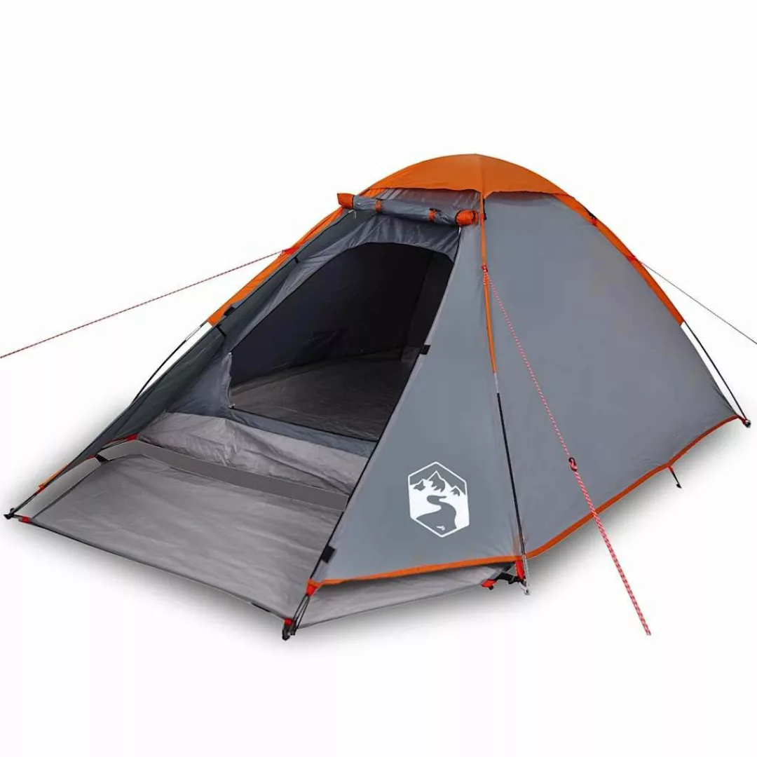 vidaXL Kuppelzelt Kuppel-Campingzelt 4 Personen Grau günstig online kaufen