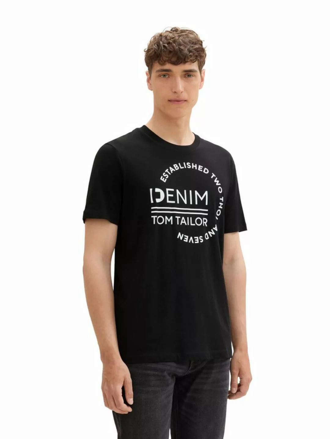 TOM TAILOR Denim T-Shirt mit Logo Print günstig online kaufen