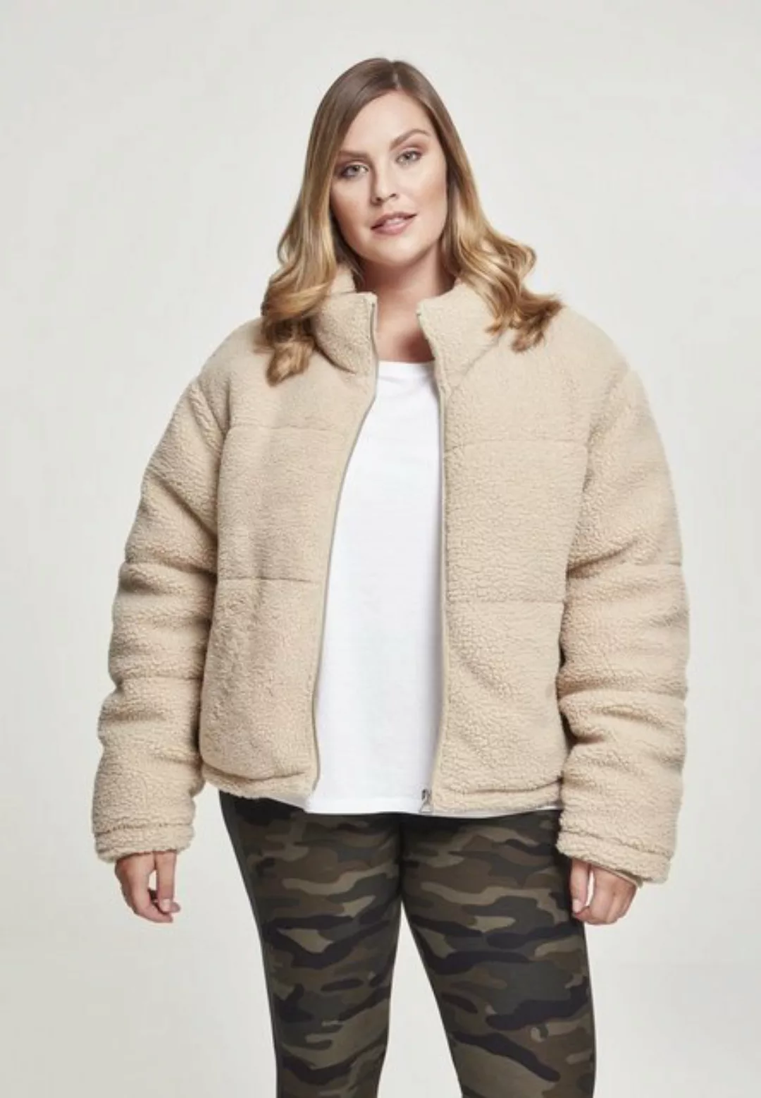 URBAN CLASSICS Winterjacke Damen Ladies Boxy Sherpa Puffer Jacket (1-St) günstig online kaufen