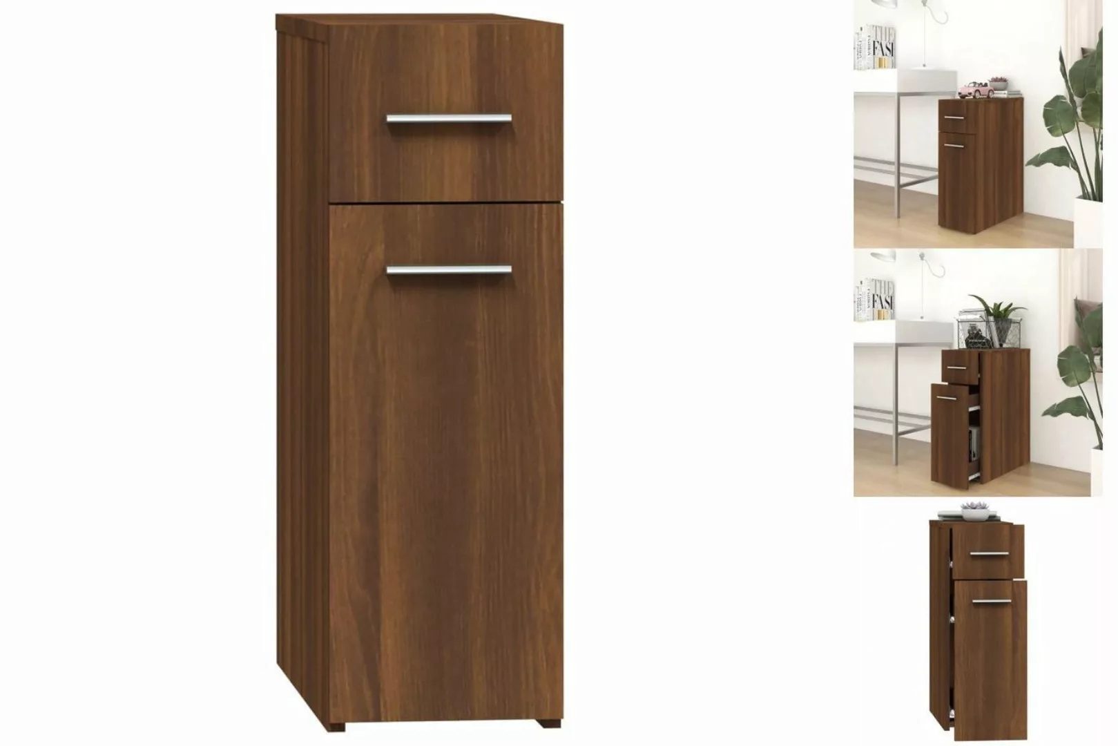 vidaXL Aktenschrank Apothekerschrank Braun Eichen-Optik 20x45,5x60 cm Spanp günstig online kaufen