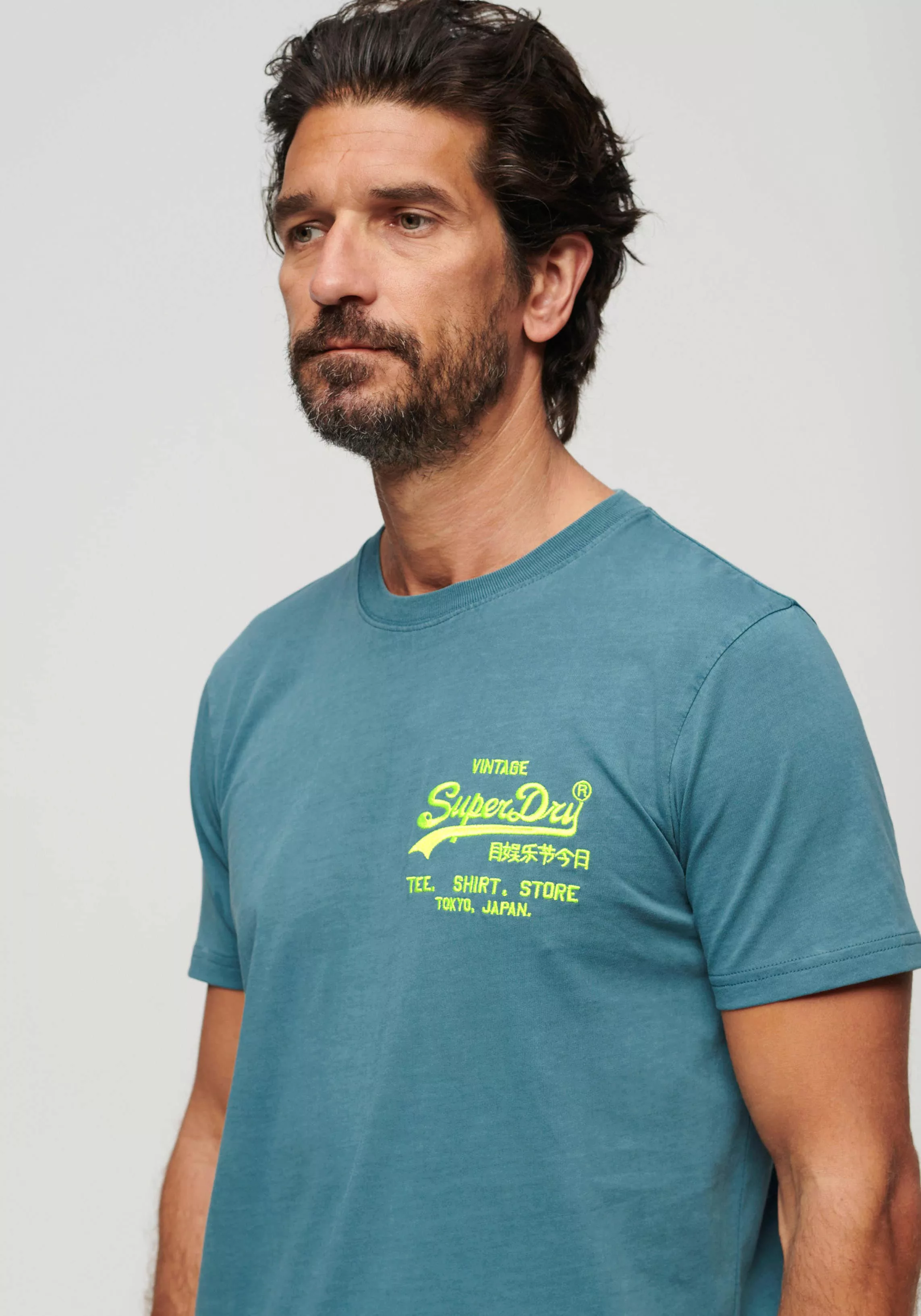 Superdry T-Shirt NEON VL T SHIRT Hydro Blue günstig online kaufen