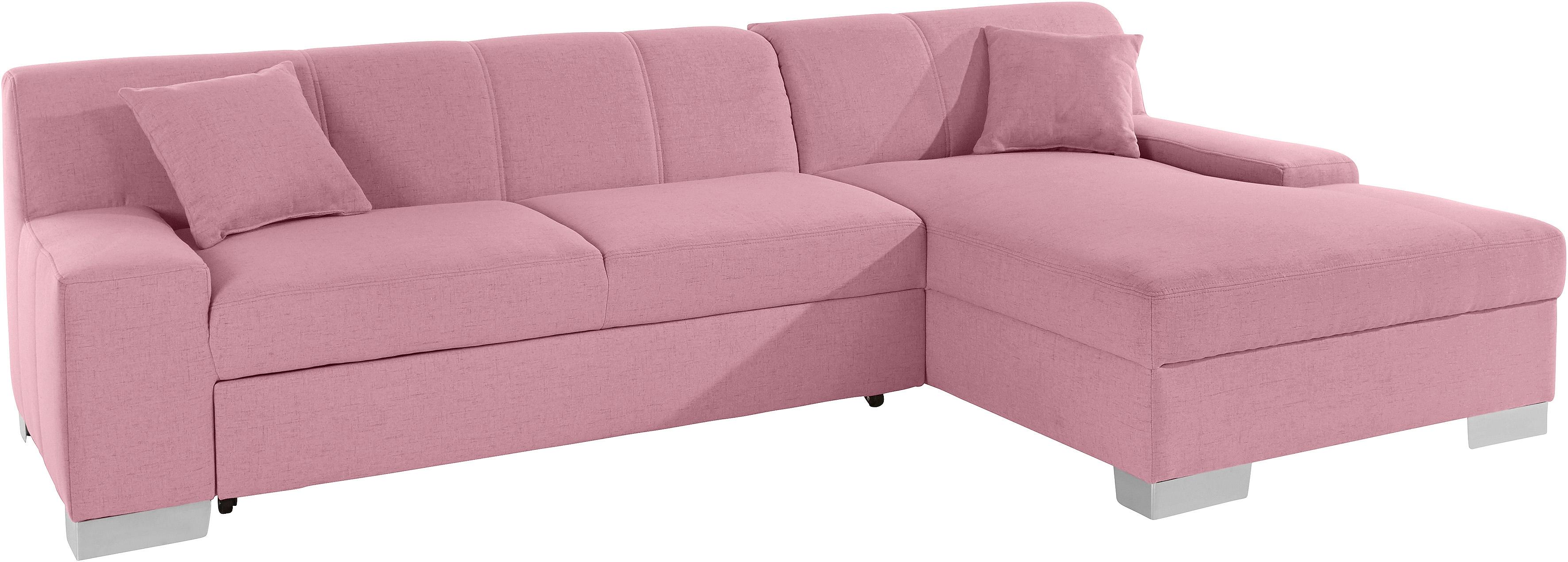 DOMO collection Ecksofa "Bero, elegant und zeitlos, flache Armlehnen, L-For günstig online kaufen