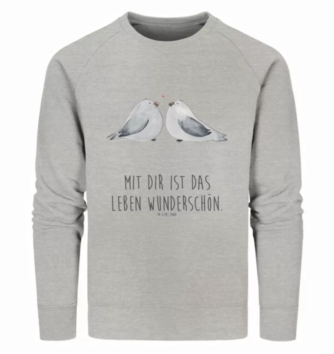 Mr. & Mrs. Panda Longpullover Größe M Turteltauben Liebe - Heather Grey - G günstig online kaufen