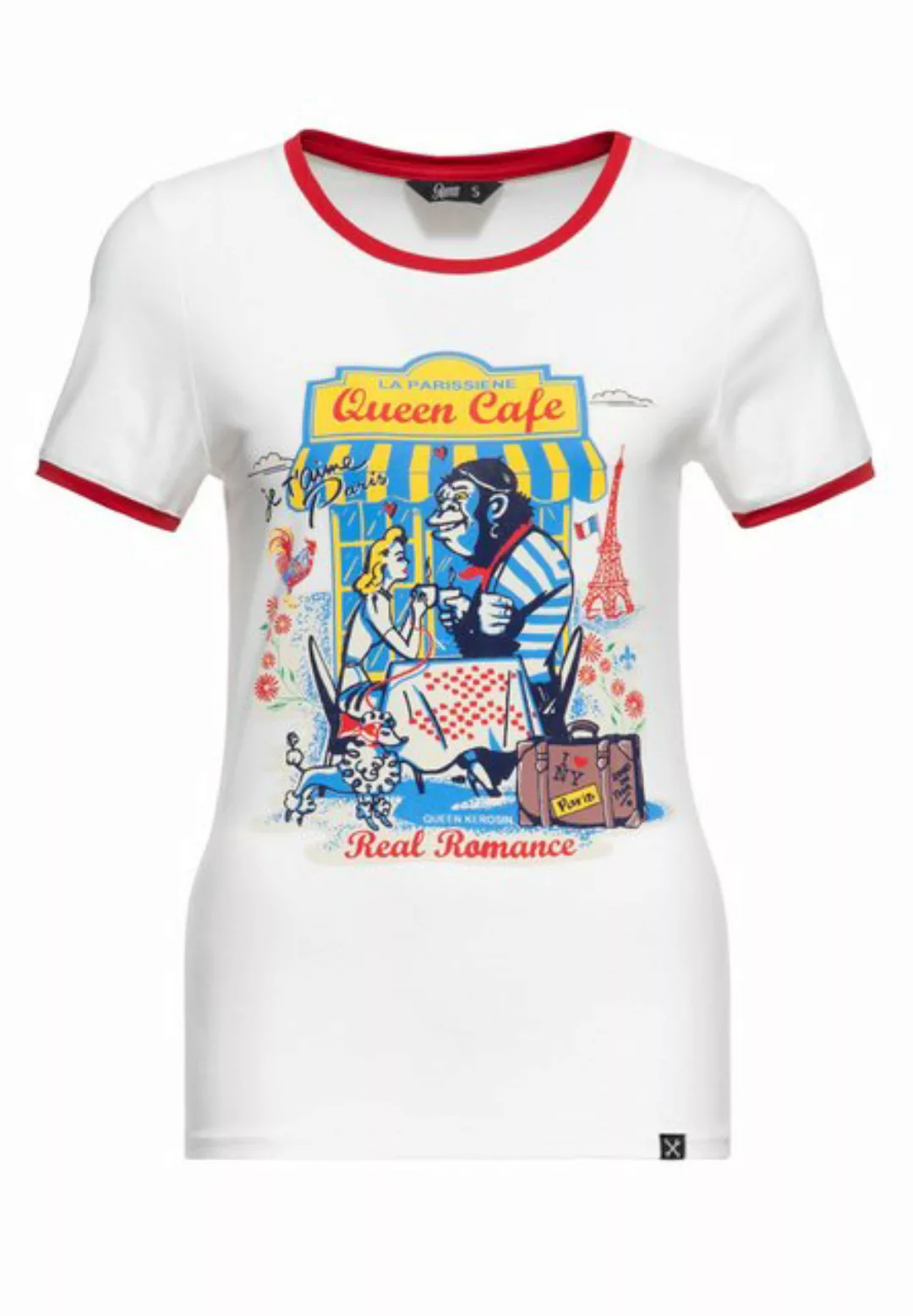 QueenKerosin Print-Shirt Real Romance mit Comic Print günstig online kaufen