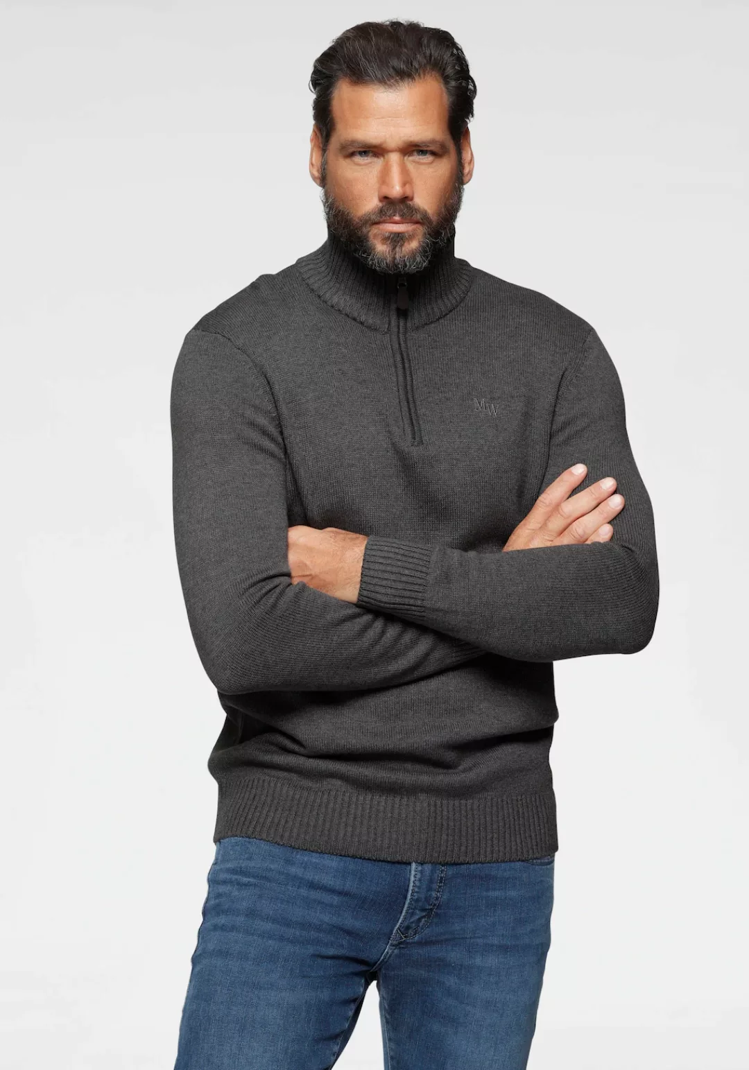 Mans World Troyer "Bis Größe 5XL", mit Reißverschluss am Kragen günstig online kaufen