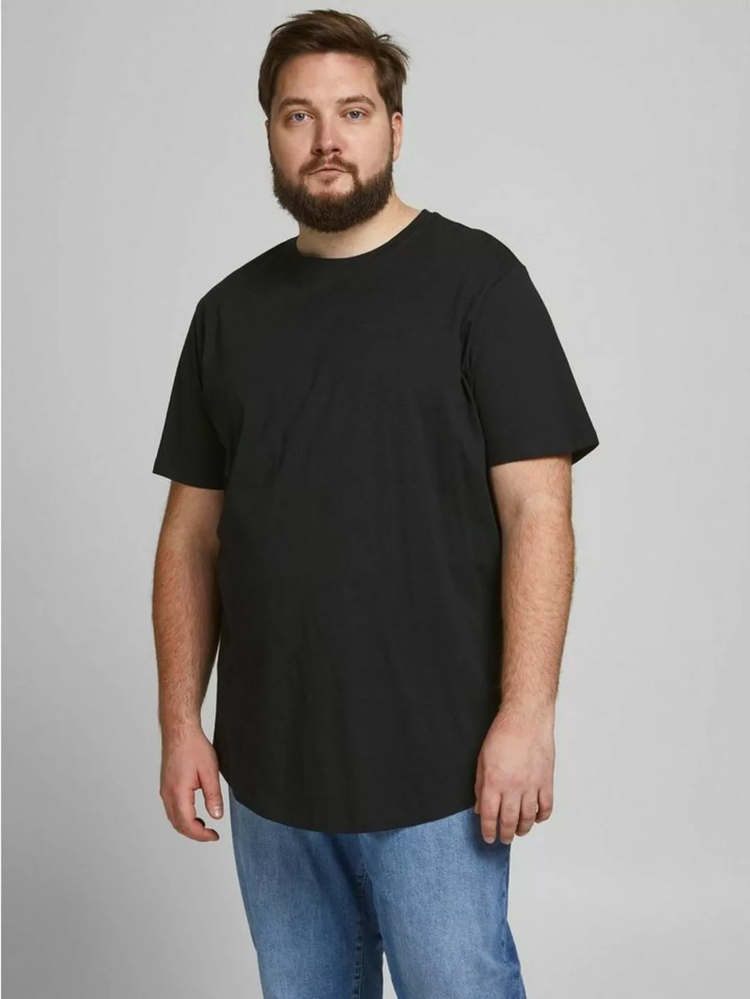 Jack & Jones Herren Rundhals T-Shirt JJENOA - Regular Fit Plussize günstig online kaufen