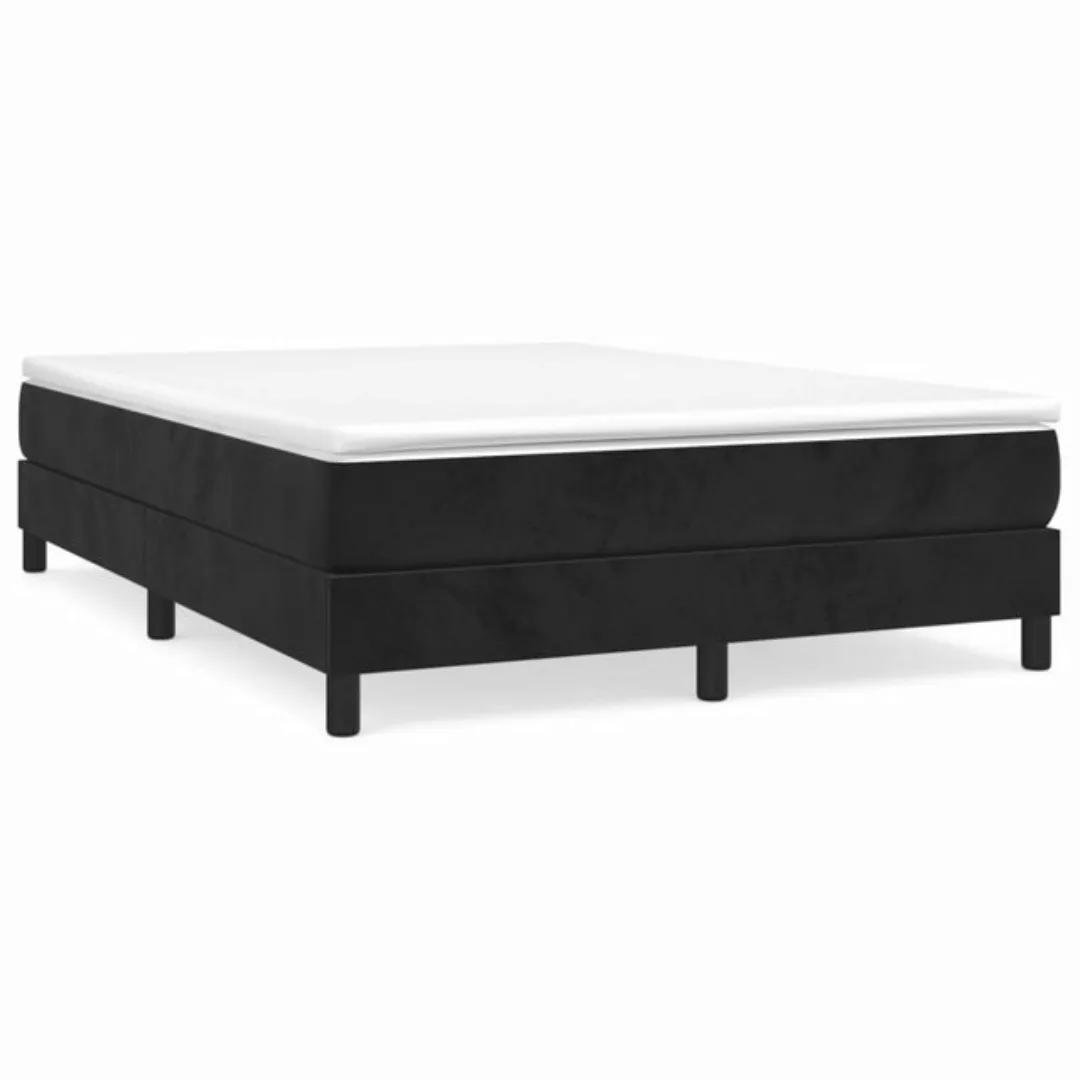 vidaXL Boxspringbett Boxspringbett mit Matratze Schwarz 140x200 cm Samt Bet günstig online kaufen