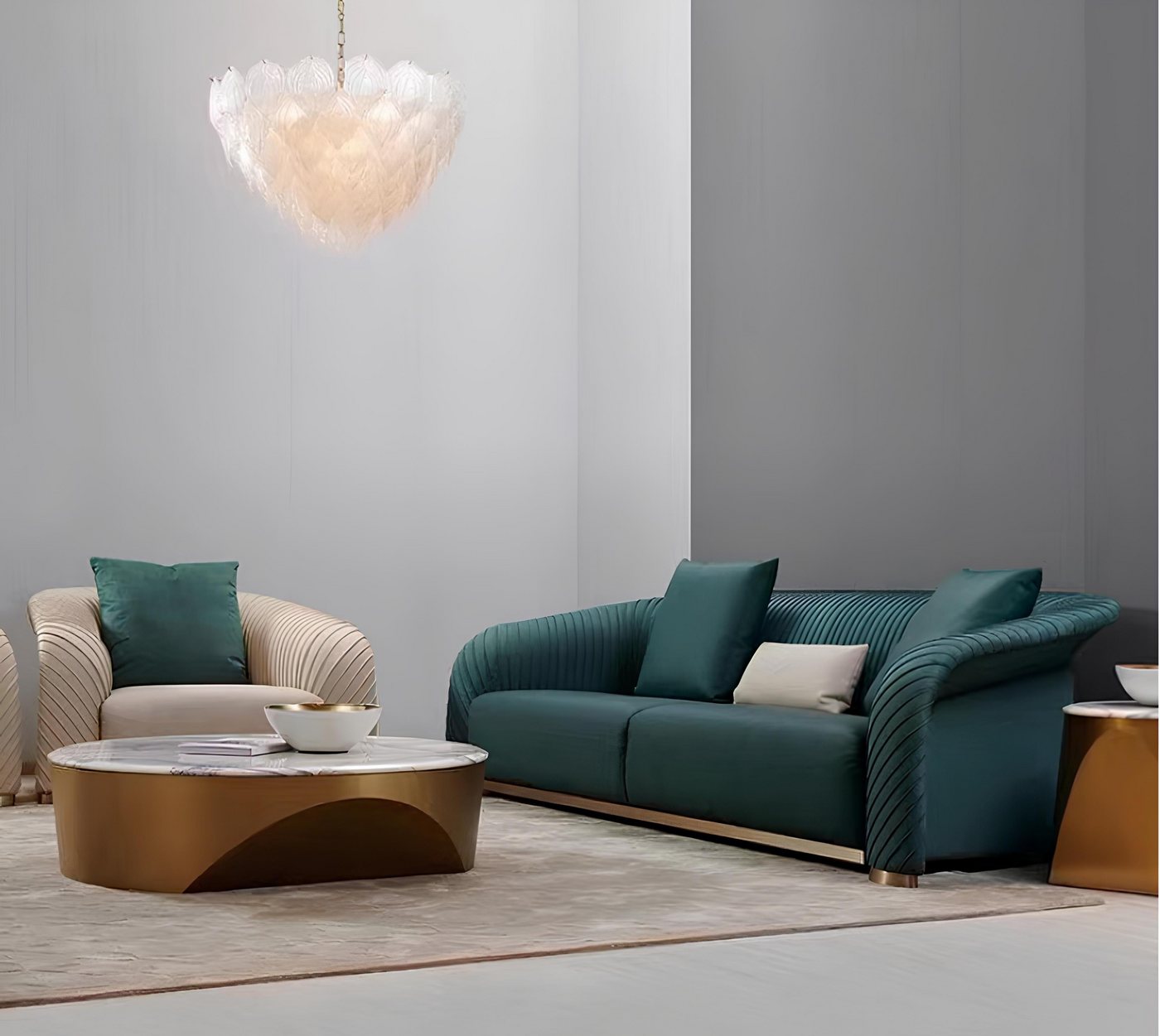 Xlmoebel Sofa Luxuriöses Sitzsofa mit Design-Polster in Kunstleder für drei günstig online kaufen