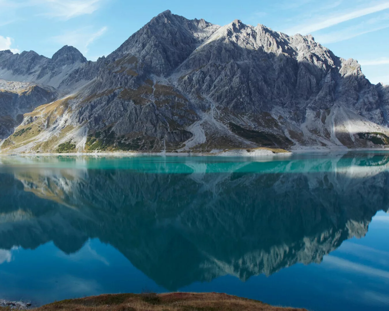 Fototapete "Bergsee klar" 4,00x2,50 m / Glattvlies Perlmutt günstig online kaufen