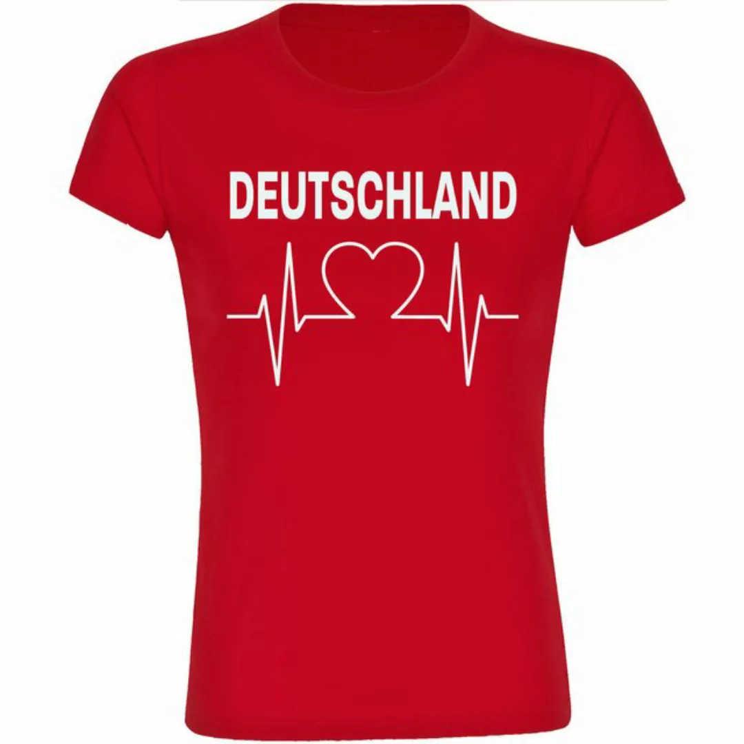 multifanshop T-Shirt Damen Deutschland - Herzschlag - Frauen günstig online kaufen