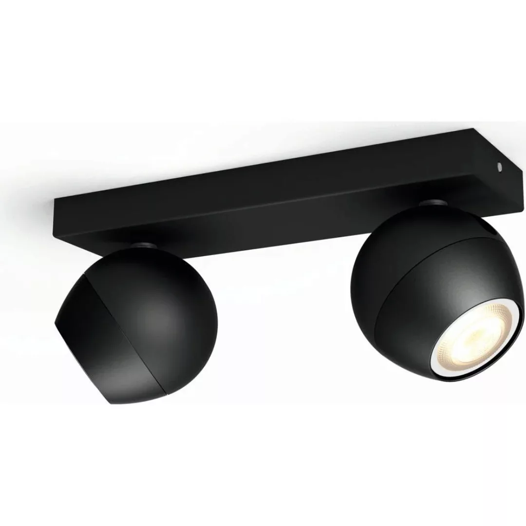 Philips Hue Bluetooth White Ambiance LED Deckenspot Buckram in Schwarz 2x 5 günstig online kaufen