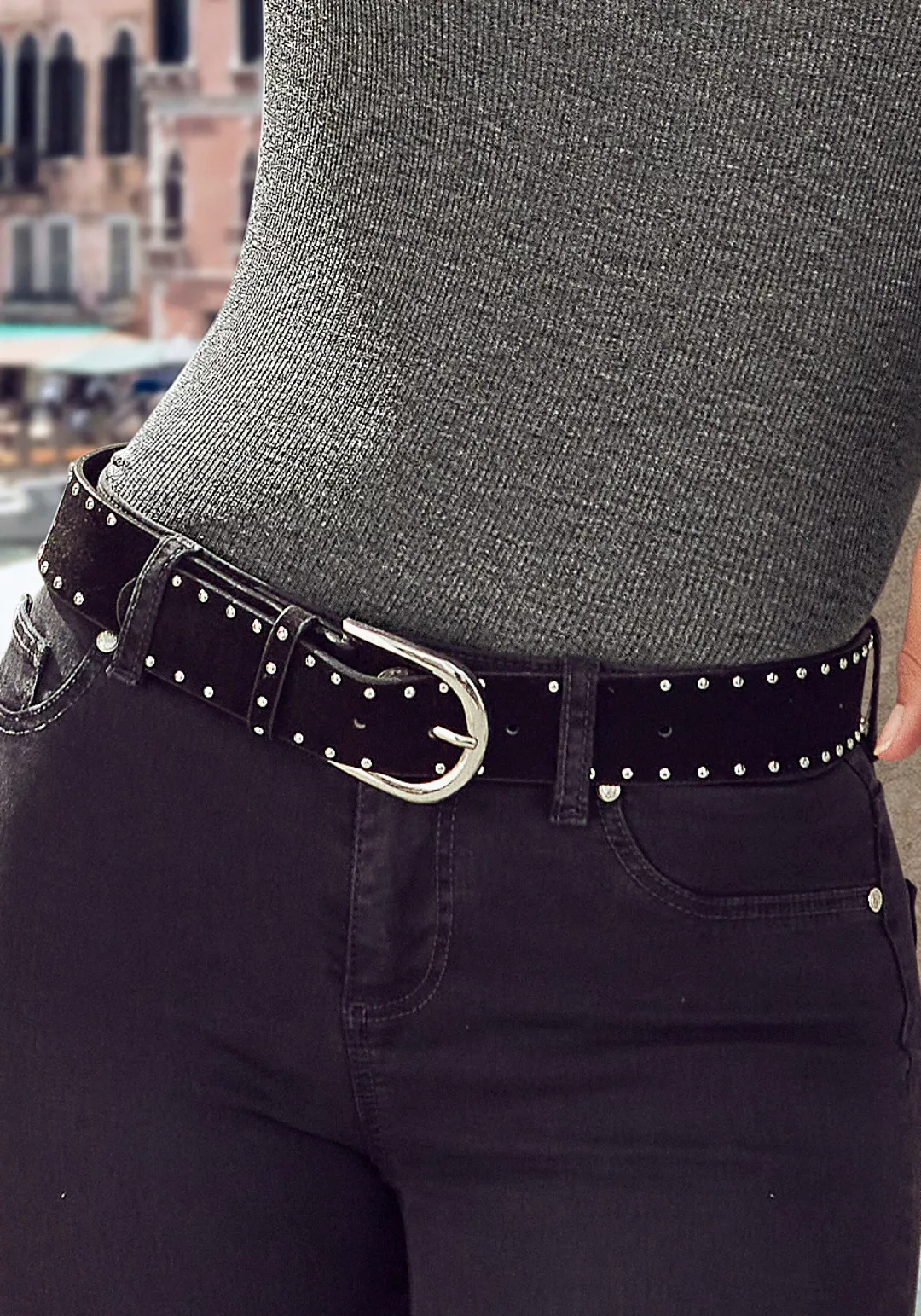LASCANA Hüftgürtel "Nietengürtel", mit kleinen Nieten, Gürtel, Jeansgürtel, günstig online kaufen