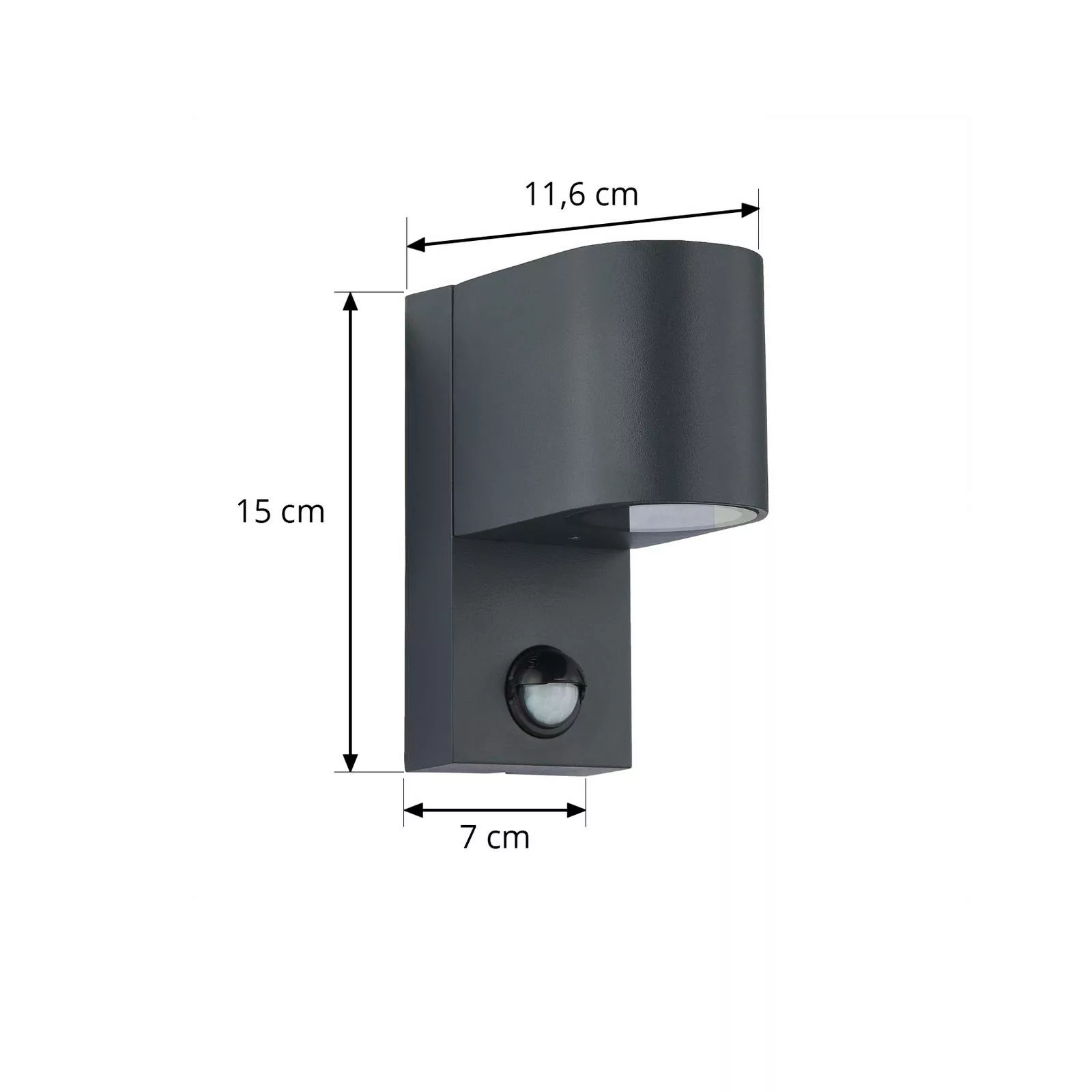 Lindby Außenwandleuchte Gelso, Alu, 15 cm, GU10, Sensor günstig online kaufen