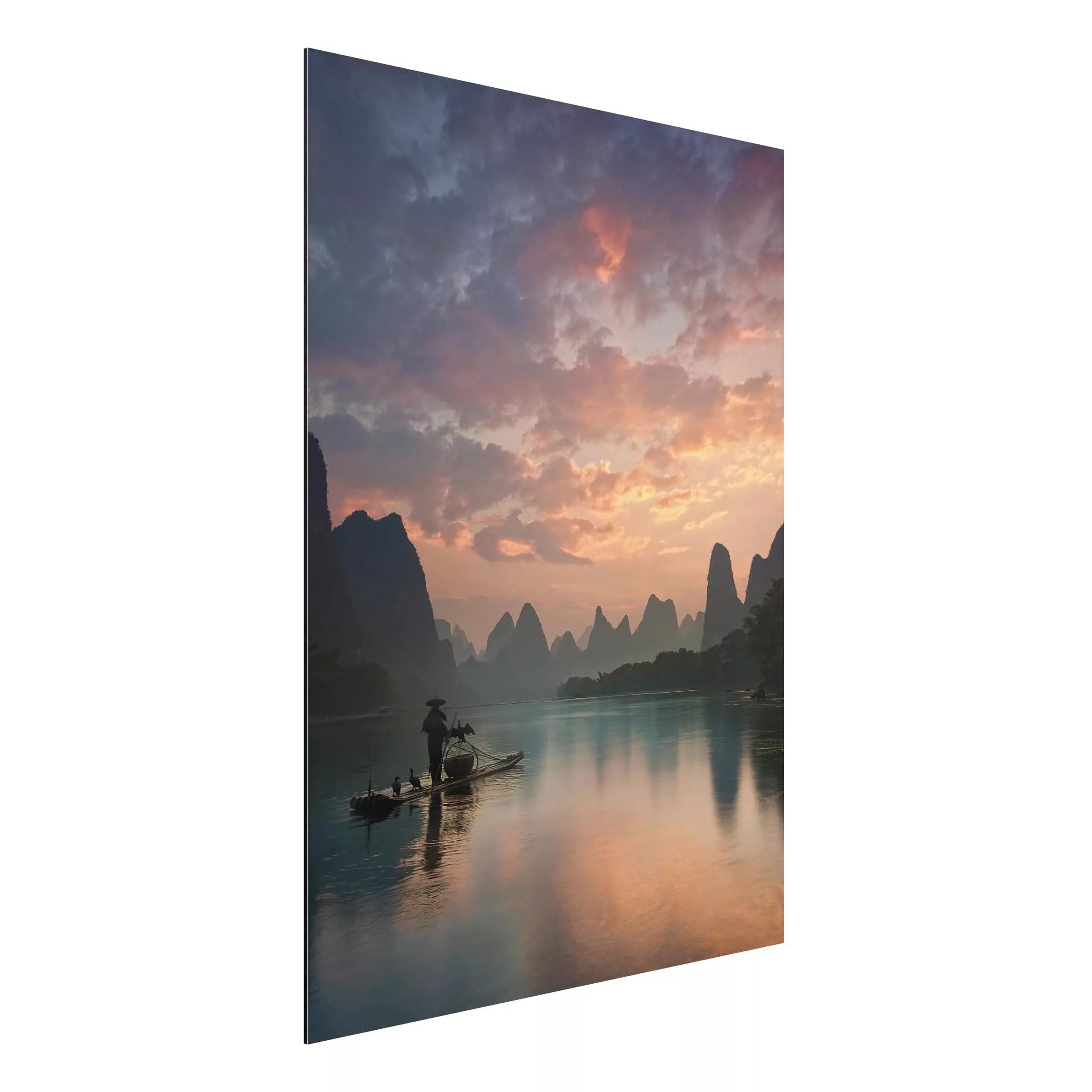 Alu-Dibond Bild Natur & Landschaft - Hochformat 3:4 Sonnenaufgang über chin günstig online kaufen