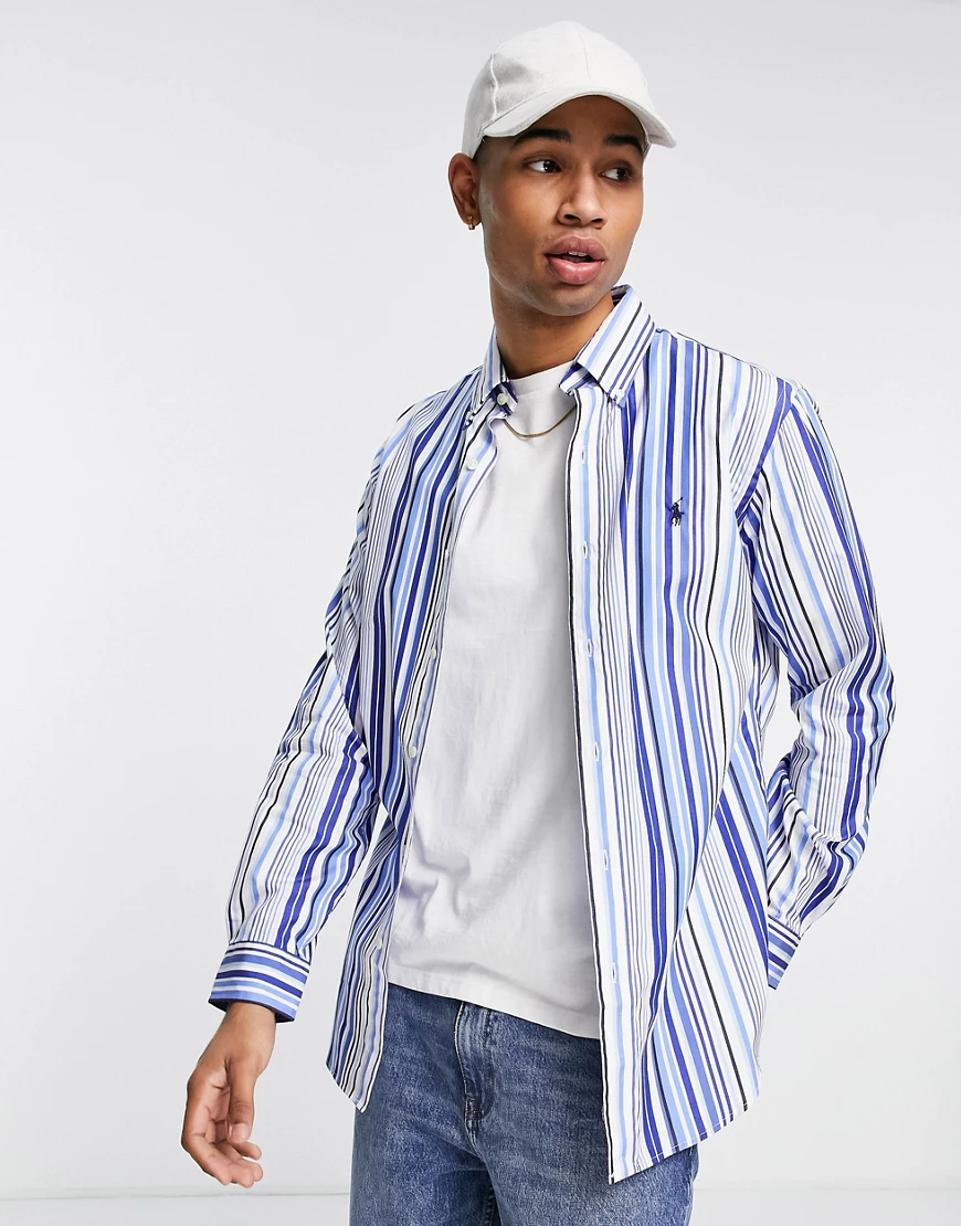 Polo Ralph Lauren – Mehrfarbig gestreiftes Popelinehemd in regulärer Passfo günstig online kaufen