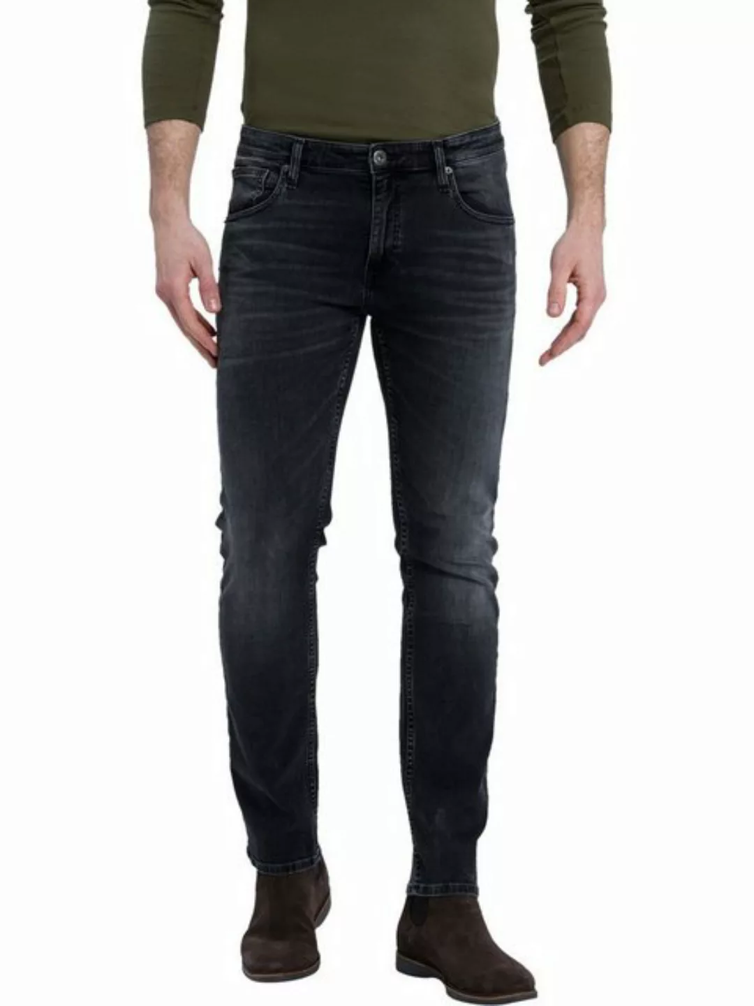 Cross Jeans Herren Jeans Damien - Slim Fit - Schwarz - Black günstig online kaufen