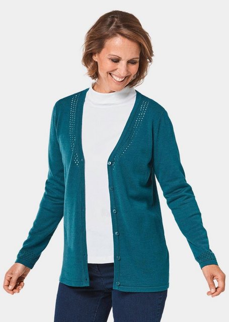 GOLDNER Strickjacke Kurzgröße: Ajourstrickjacke günstig online kaufen