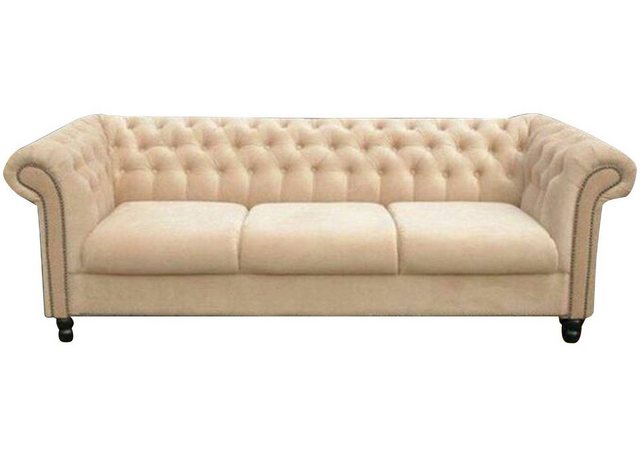 Xlmoebel Chesterfield-Sofa Dreisitzer Stoff Wohnzimmer Weiß Design Couch So günstig online kaufen