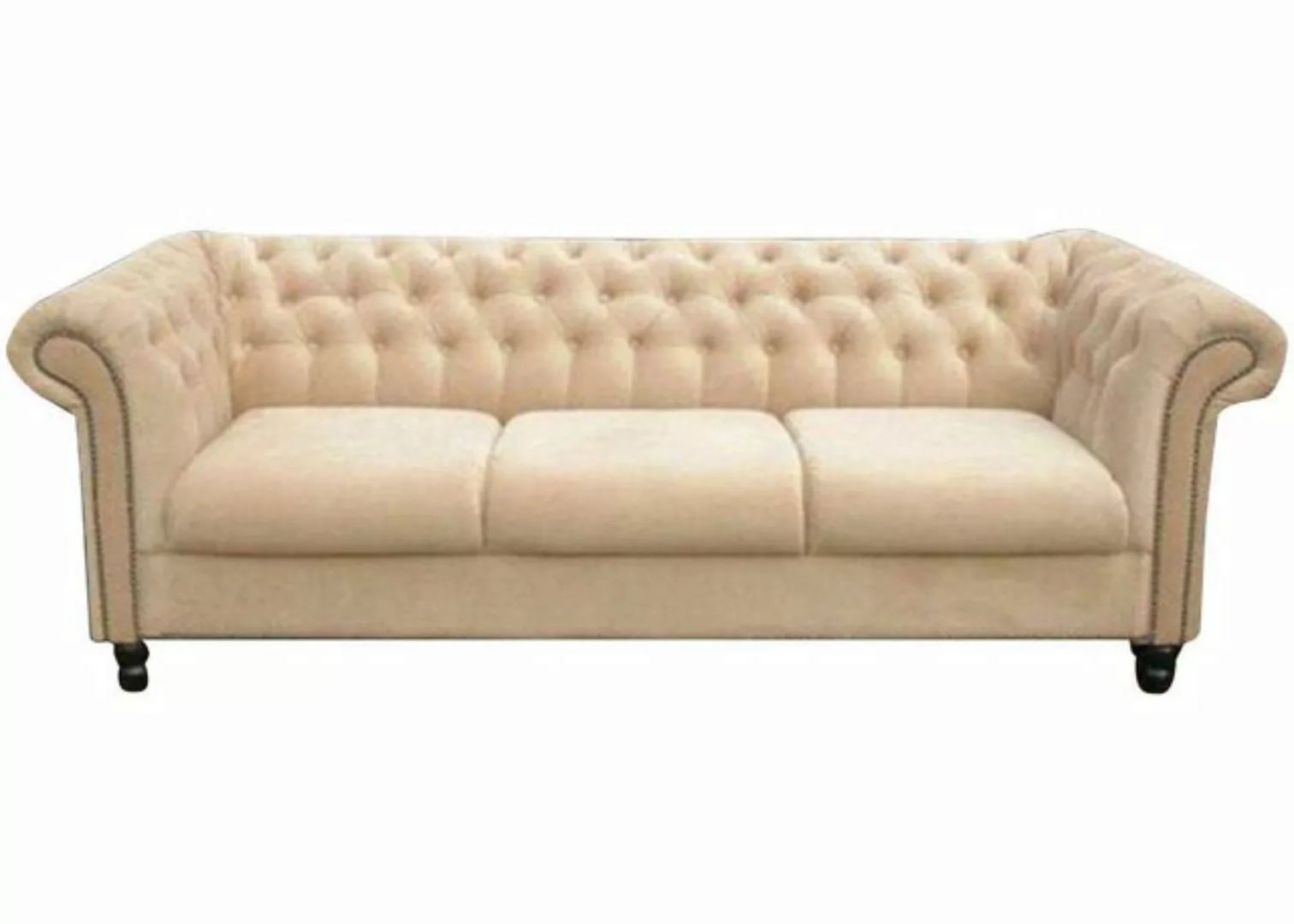 Xlmoebel Chesterfield-Sofa Dreisitzer Stoff Wohnzimmer Weiß Design Couch So günstig online kaufen