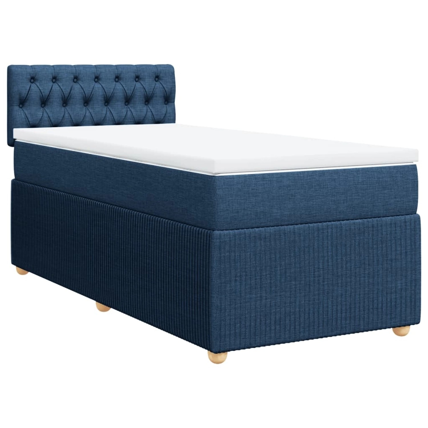 vidaXL Bett Boxspringbett mit Matratze Blau 90x190 cm Stoff günstig online kaufen