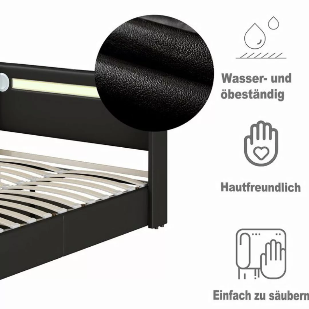 HAUSS SPLOE Polsterbett mit LED-Lichtleiste, Bluetooth-Player und USB-Aufla günstig online kaufen