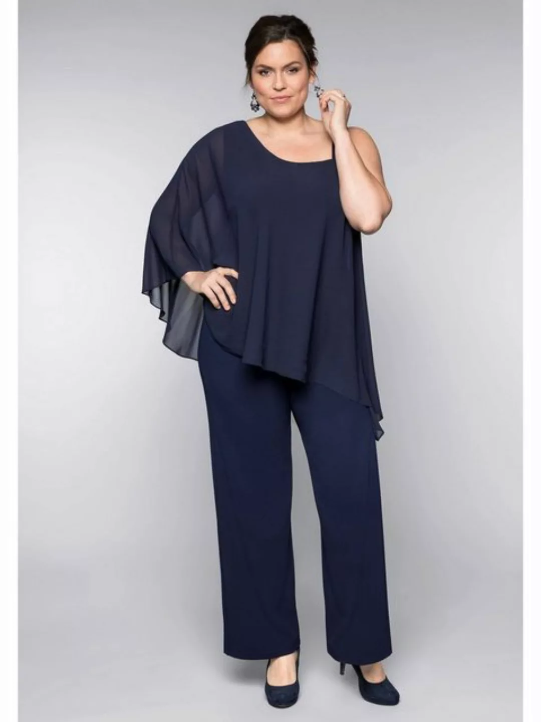 Sheego Jumpsuit "Große Größen", im Lagenlook mit Fledermausärmel günstig online kaufen