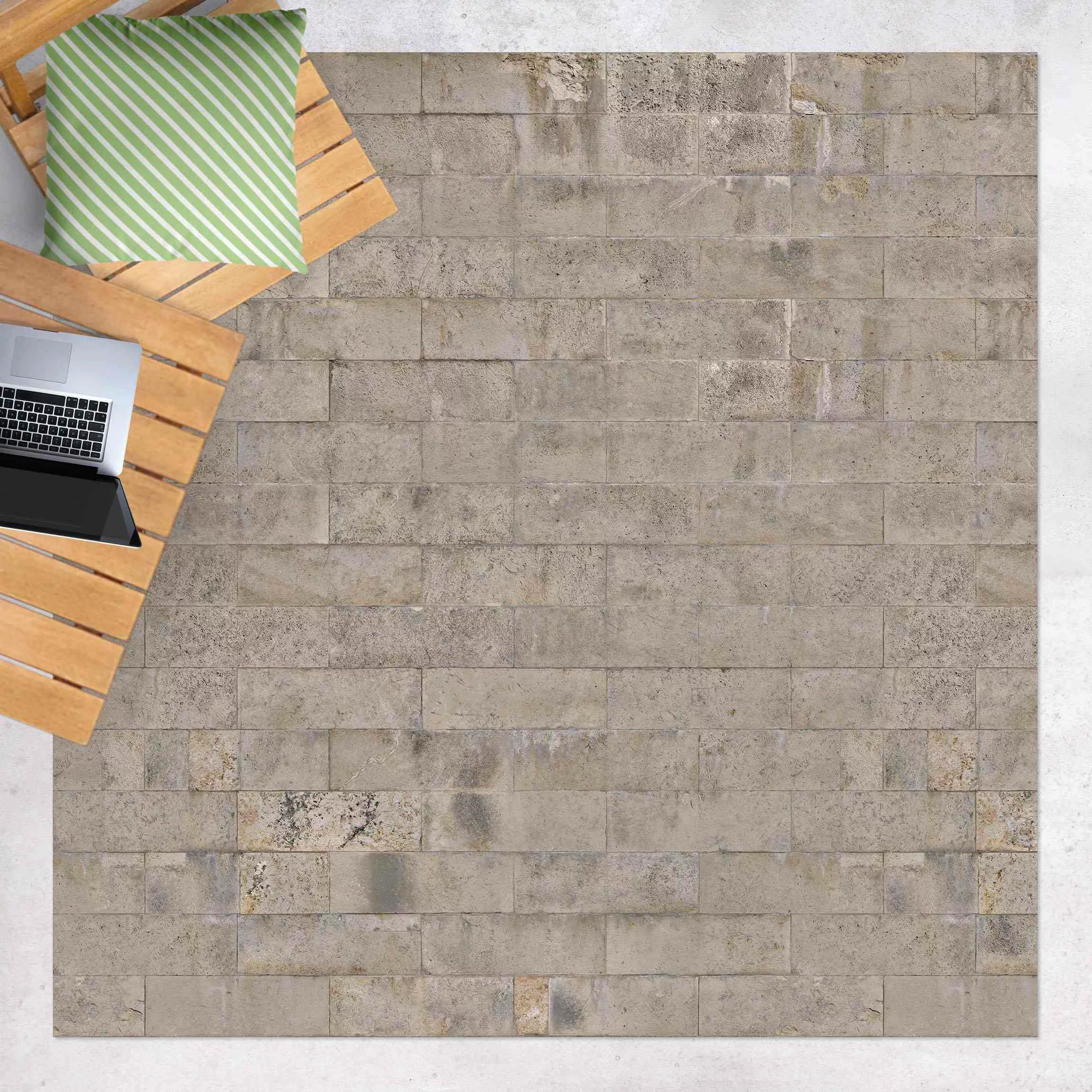 Vinyl-Teppich Ziegel Tapete Beton günstig online kaufen