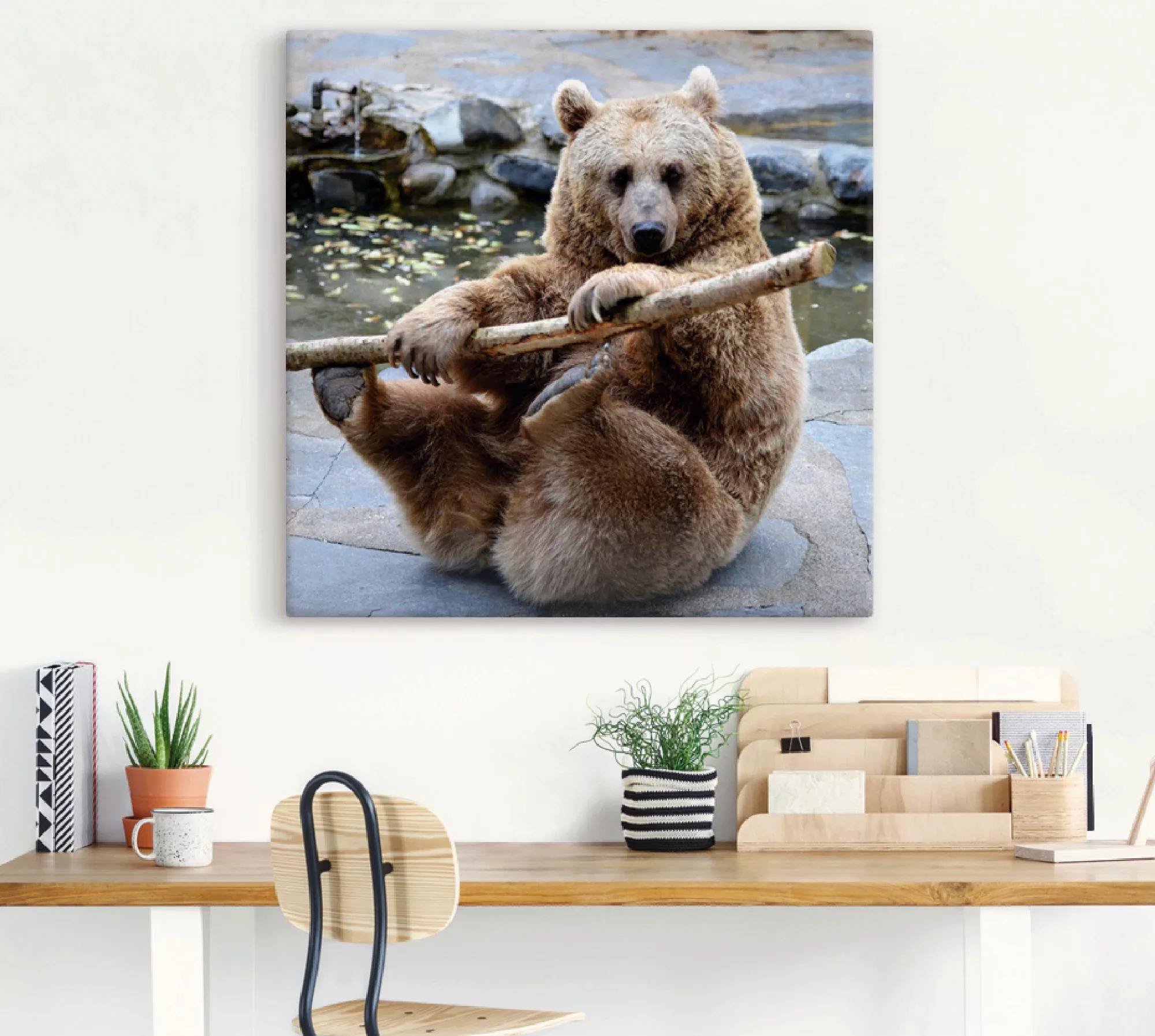 Artland Leinwandbild "Bär II", Wildtiere, (1 St.), auf Keilrahmen gespannt günstig online kaufen