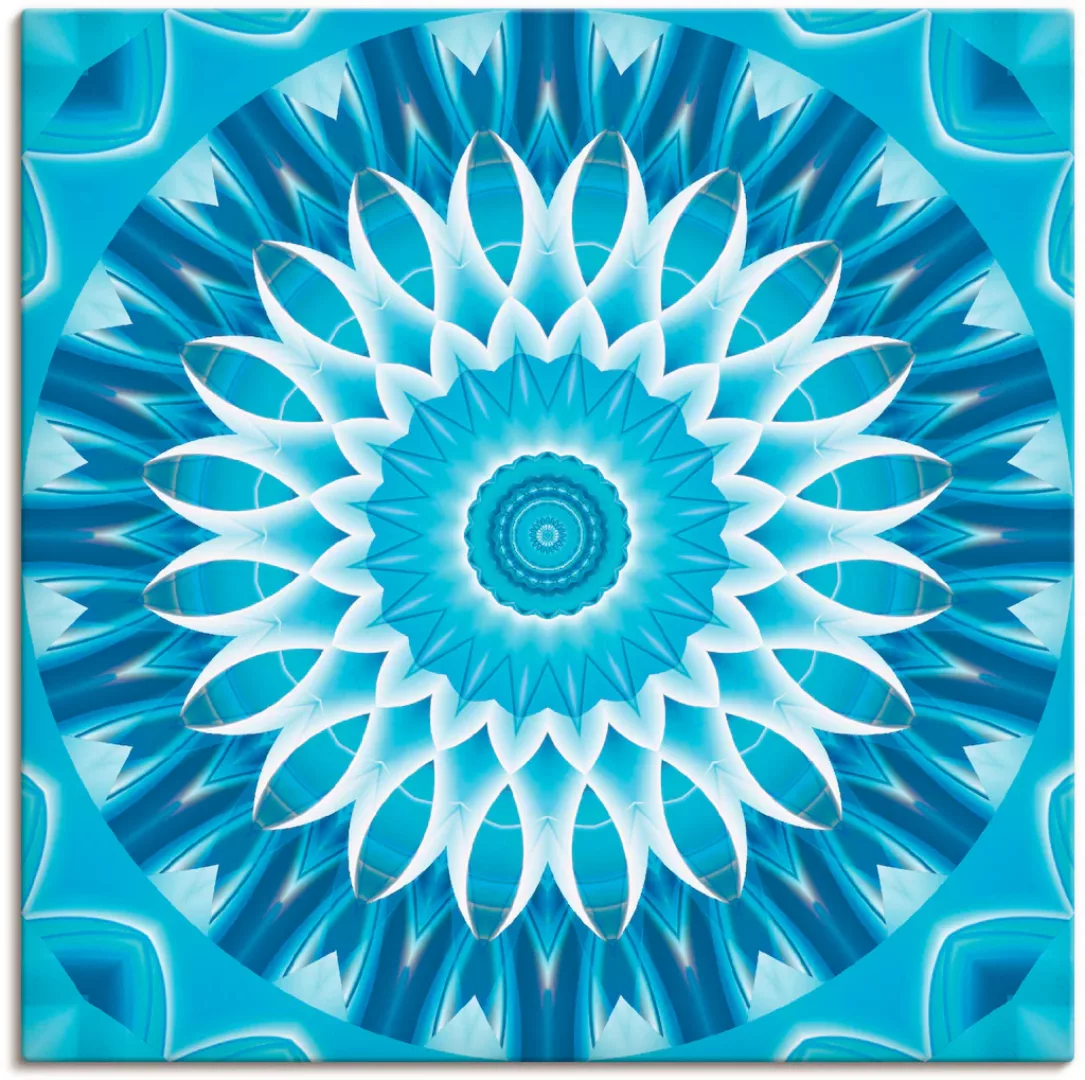 Artland Wandbild "Mandala blau Blüte", Muster, (1 St.), als Leinwandbild in günstig online kaufen