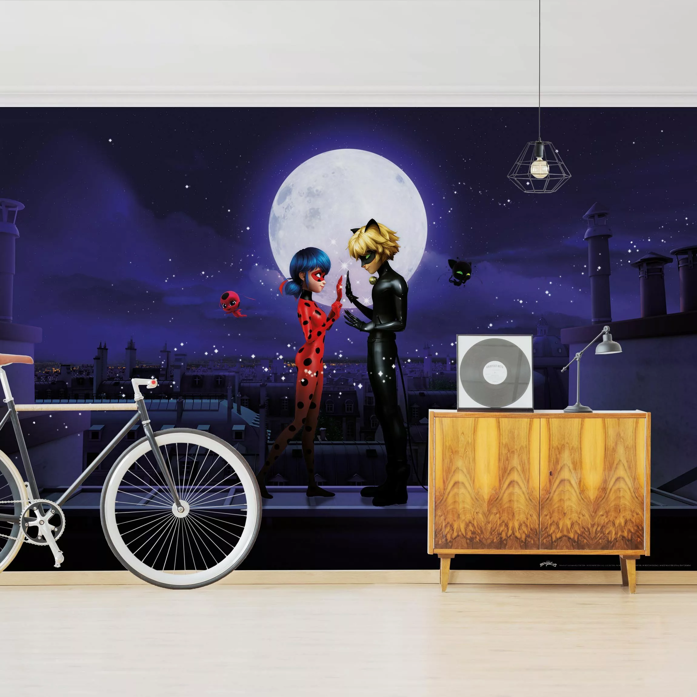 Fototapete Miraculous Ladybug and Cat Noir im Mondlicht günstig online kaufen