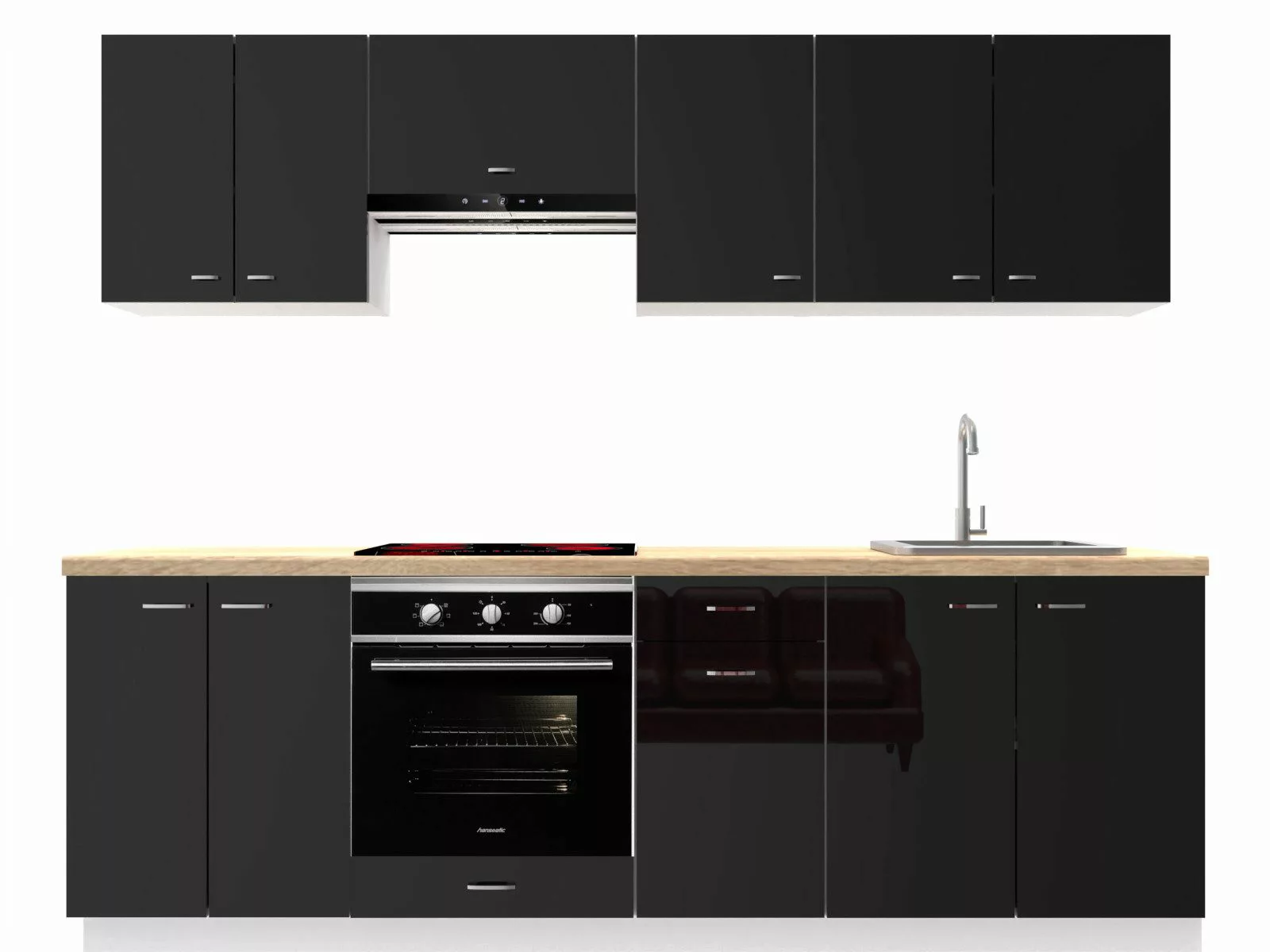 OMILI Küchenzeile OLVIT (Breite 240cm), Fronten günstig online kaufen