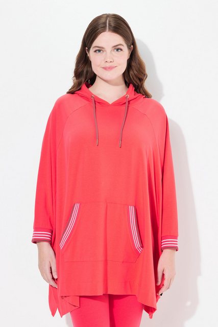 Ulla Popken Sweatjacke Loungwear-Poncho oversized Kapuze Langarm günstig online kaufen