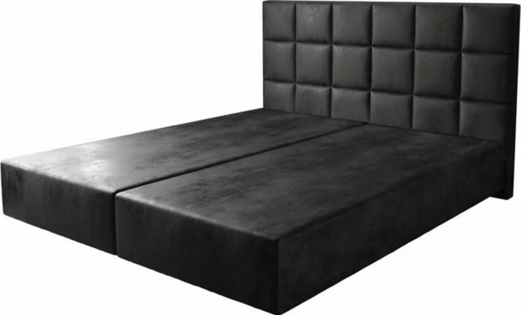 DELIFE Boxspringbett Dream-Fine, Mikrofaser Anthrazit Vintage 180x200 cm günstig online kaufen