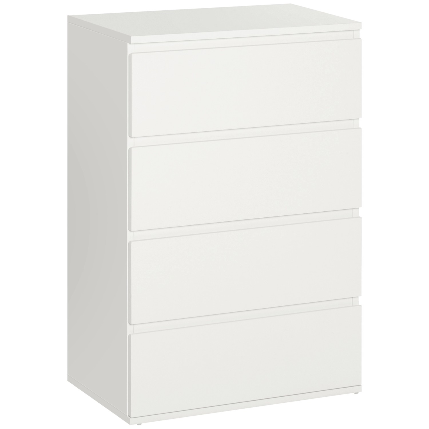 HOMCOM Kommode mit 4 Schubladen & Kippsicheren Zuglaschen Weiß  55 x 33 x 8 günstig online kaufen