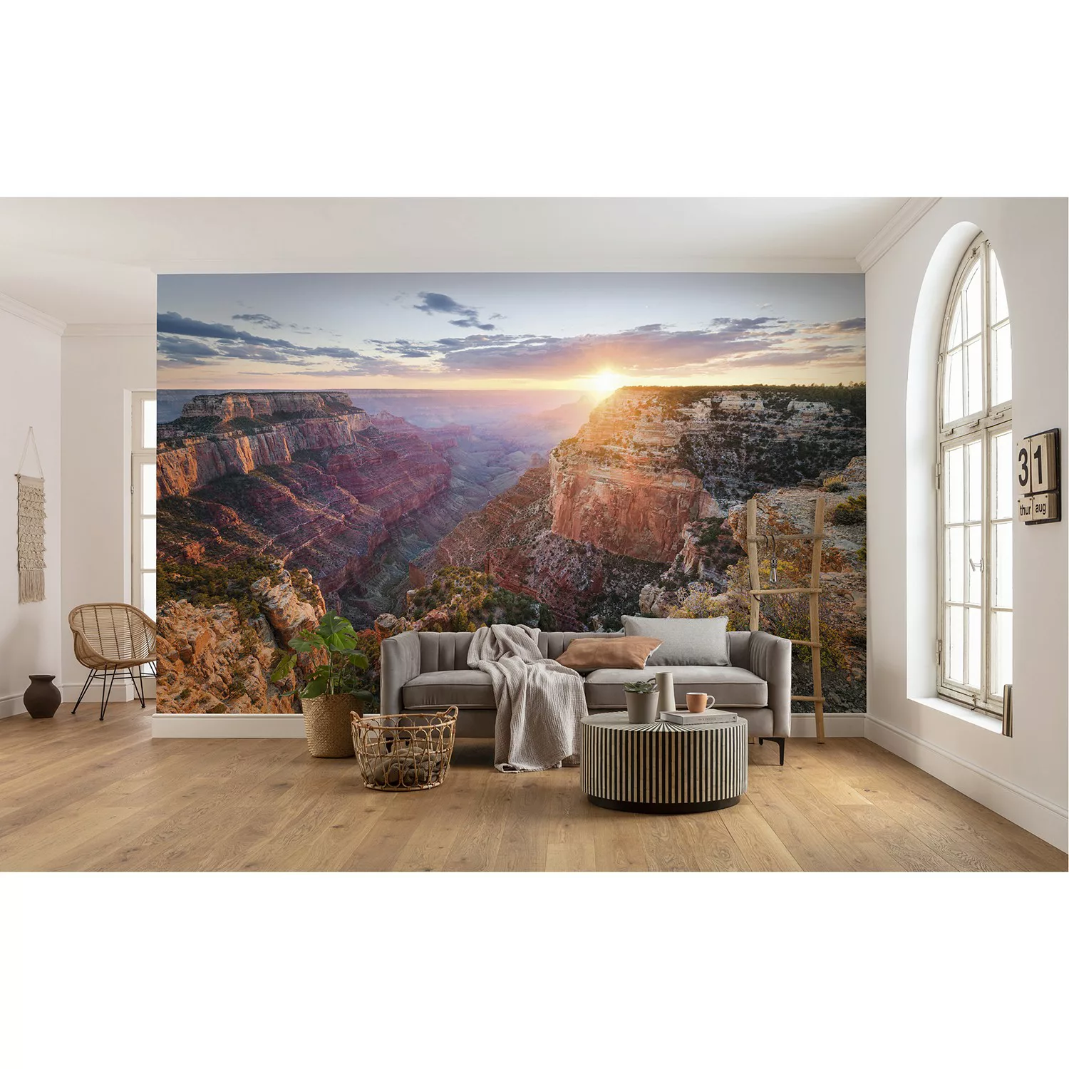 Sanders & Sanders Fototapete Landschaft Grau und Beige 450 x 280 cm 612633 günstig online kaufen