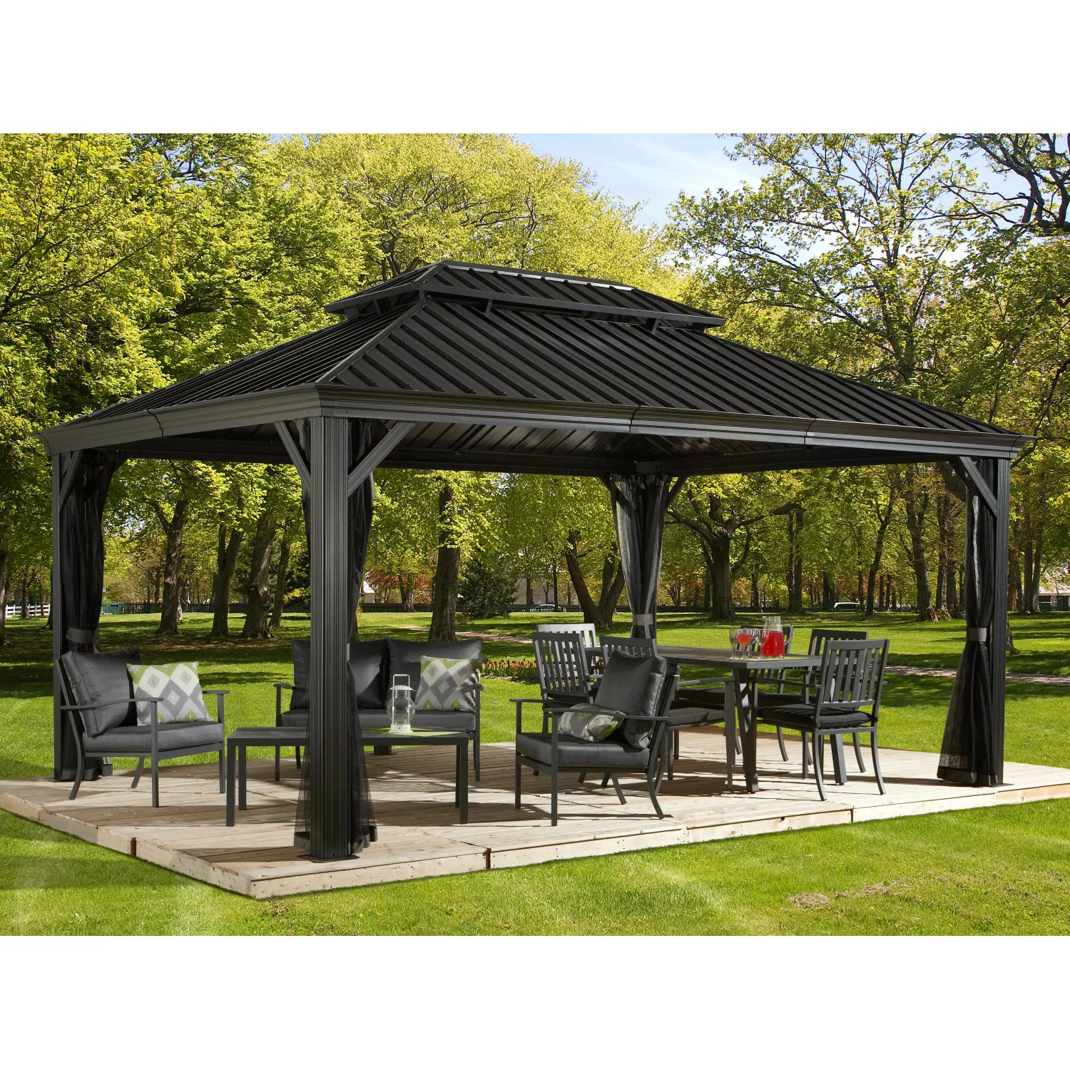 Sojag Aluminium-Pavillon Messina 12 x 16 Anthrazit 363 cm x 483 cm x 307 cm günstig online kaufen