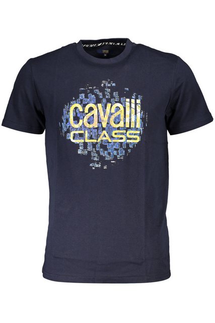 Cavalli Class T-Shirt Herren Kurzarm T-Shirt Blau mit Rundhalsausschnitt günstig online kaufen