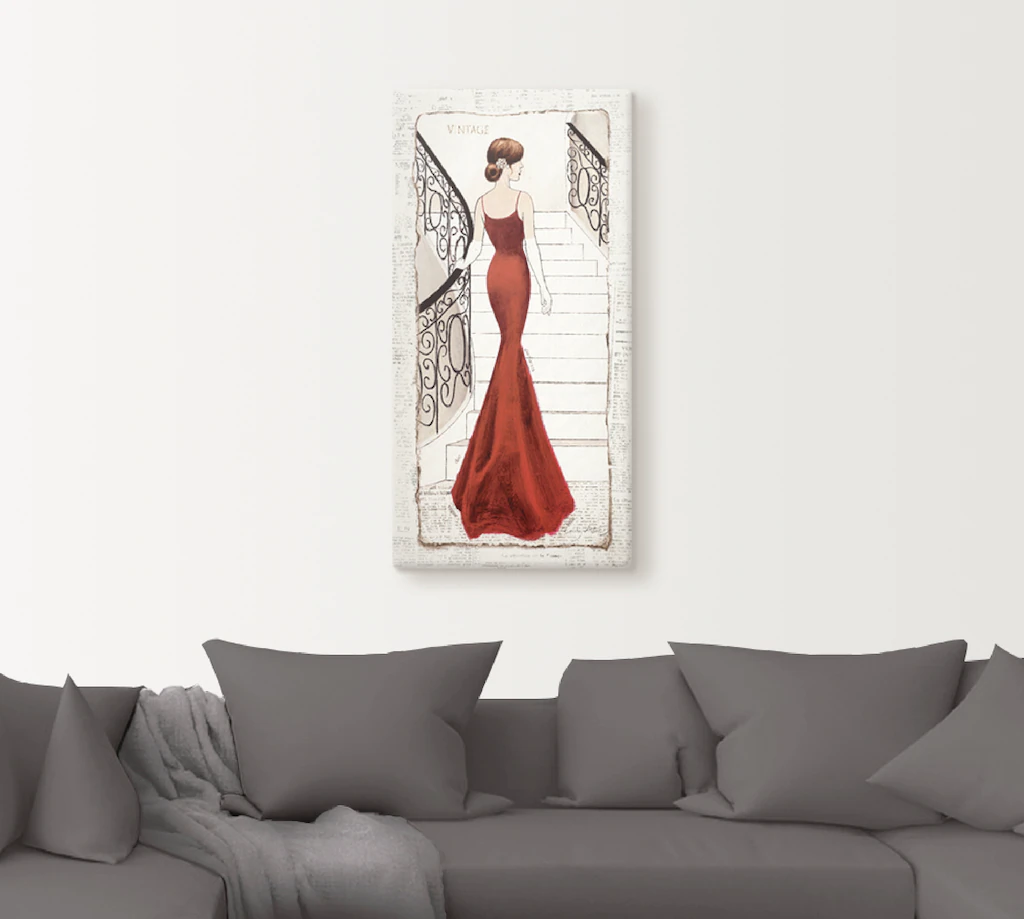Artland Wandbild »Die schöne in Rot«, Frau, (1 St.), als Leinwandbild, Post günstig online kaufen