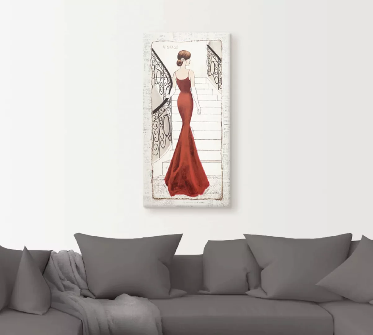 Artland Wandbild "Die schöne in Rot", Frau, (1 St.), als Leinwandbild, Post günstig online kaufen
