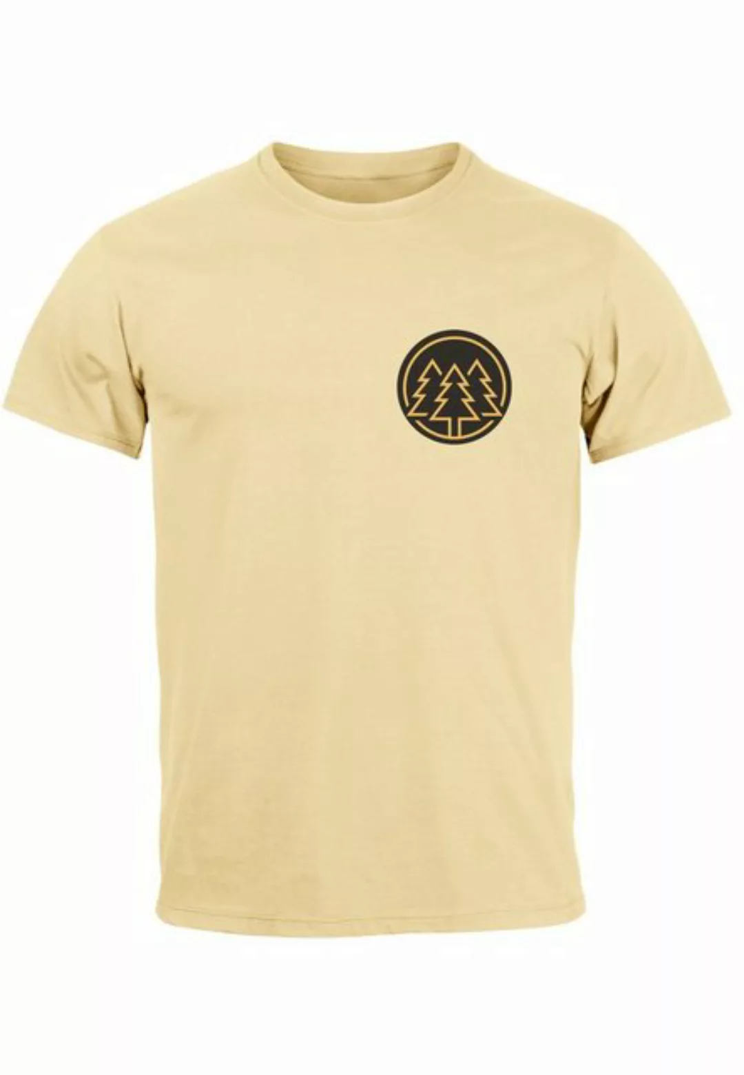 Neverless Print-Shirt Herren T-Shirt Print Logo Wald Bäume Outdoor Wandern günstig online kaufen
