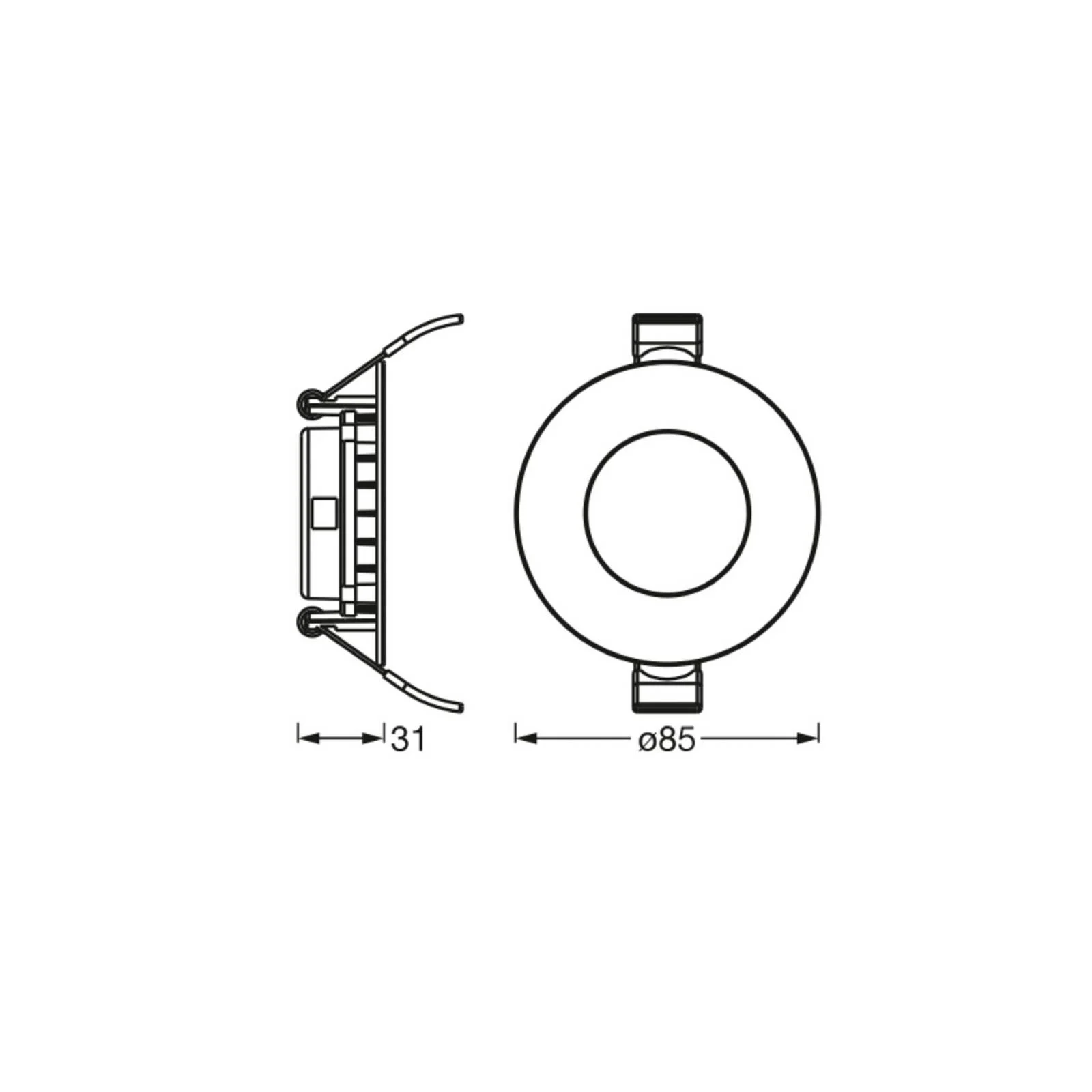 OSRAM LED-Deckeneinbauleuchte SLIM, Ø 9 cm, 4.000 K, weiß günstig online kaufen